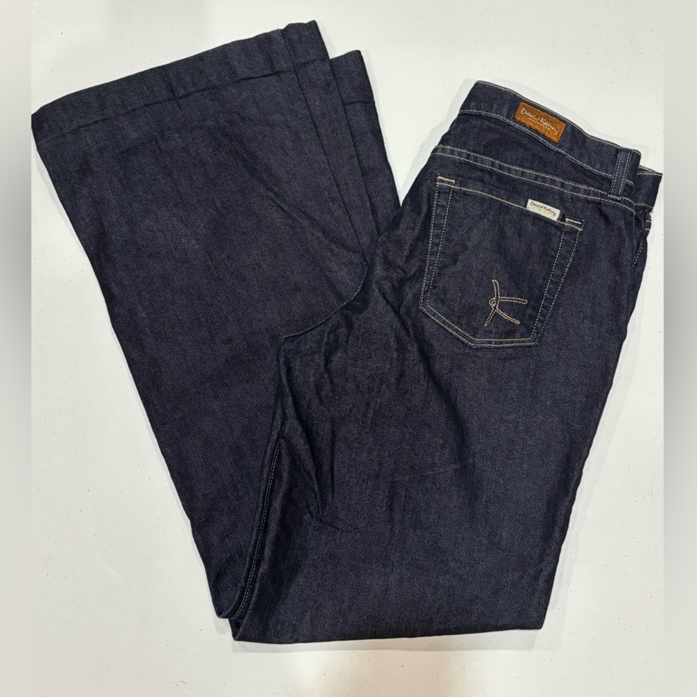 David Kahn Dark Wash Denim Jeans, Wide Leg, Women’s  30 - Picture 2 of 8